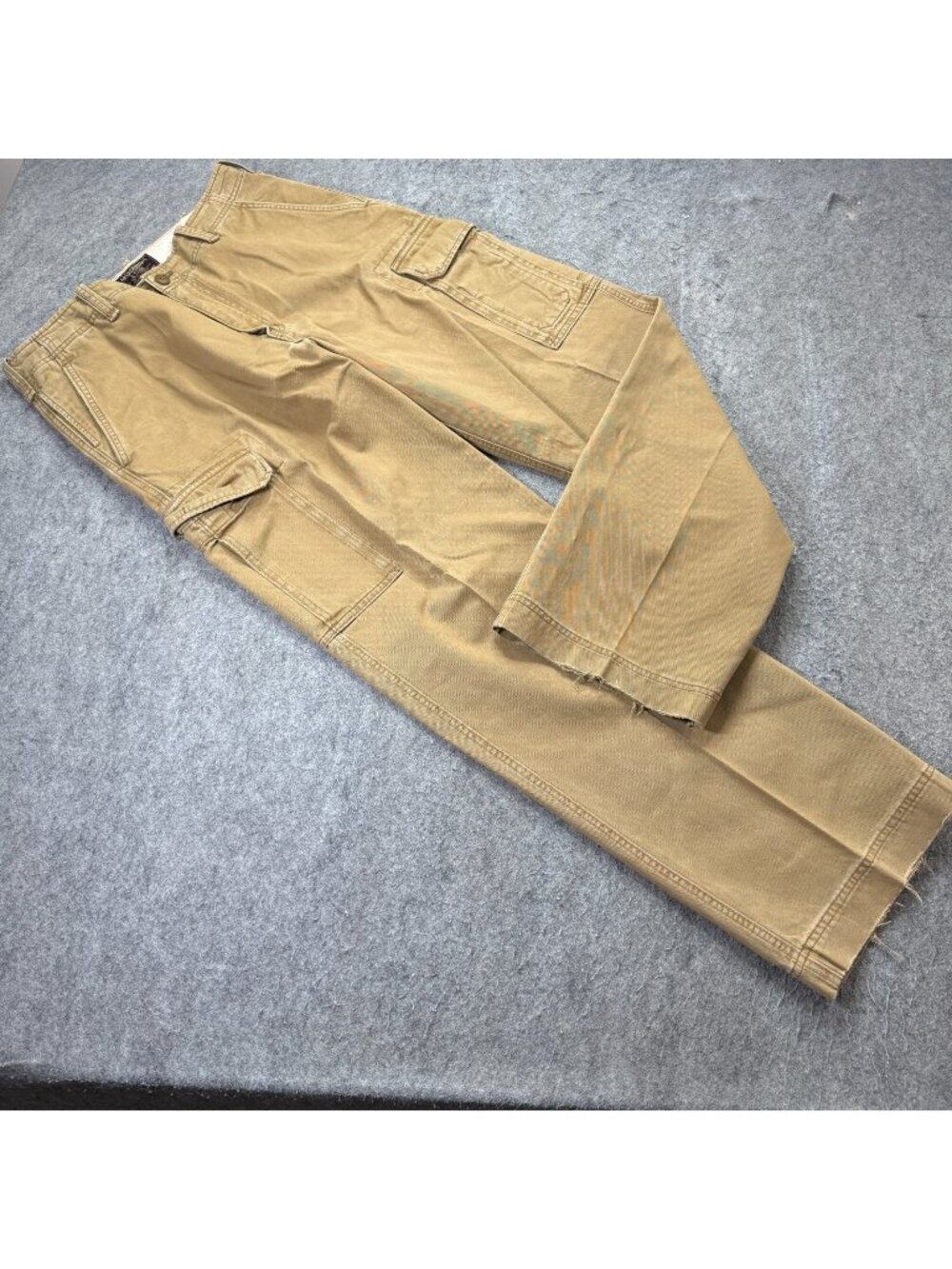Abercrombie Cargo Pants Men 34 x 34 Beige Khaki Vintage Distressed